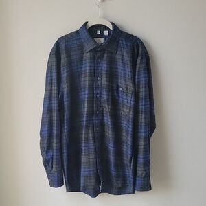 Haupt Button‎ Up Plaid Men Shirt Long Sleeves Size Medium
